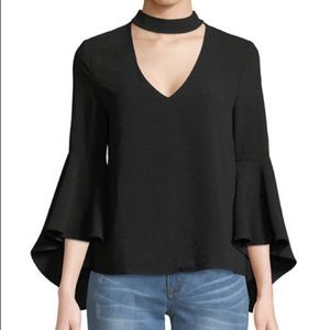 Wayf Ryan Choker Sexy Black Blouse Size Small